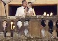 Lady Kitty could be seen sharing a kiss with her new husband Michael, a billionaire fashion tycoon, after the ceremony in Italy last night