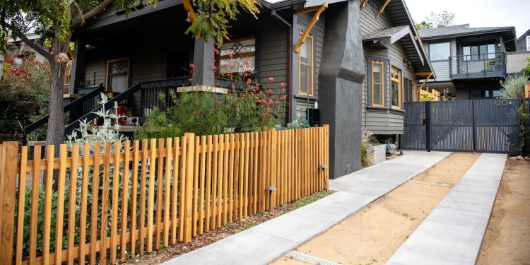 Tour this elevated Echo Park ADU, a Scandinavian cabin with space below for a garden