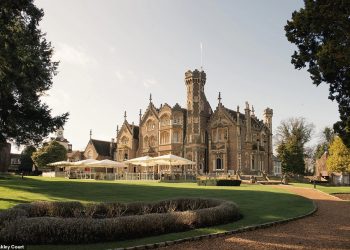 Oakley Court, built in 1859, sits in 35 acres overlooking the River Thames, upstream from Windsor