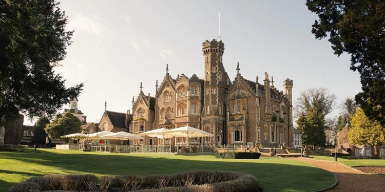 Oakley Court, built in 1859, sits in 35 acres overlooking the River Thames, upstream from Windsor