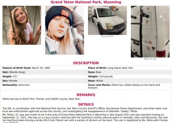 Body matching description of Gabrielle 'Gabby' Petito found in Grand Teton, FBI confirms