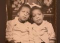 Identical twins Mary Mitchell (left) and Marie Crossley.