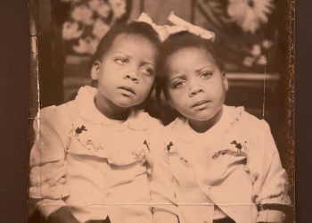 Identical twins Mary Mitchell (left) and Marie Crossley.