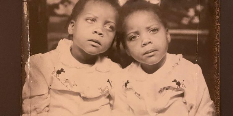 Identical twins Mary Mitchell (left) and Marie Crossley.