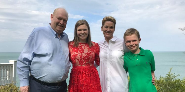 Rudy Malnati Jr. with his daughter Holly, wife Annette and son Rudy in 2017.