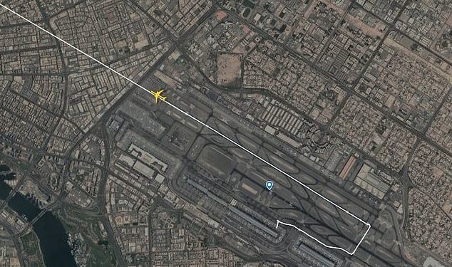 Emirates has launched an investigation after one of its Boeing 777s, destined for Washington Dulles, took off from Dubai too low and too fast – and at the end of the runway safety area. The picture above is from a Flightradar24 playback of the departure