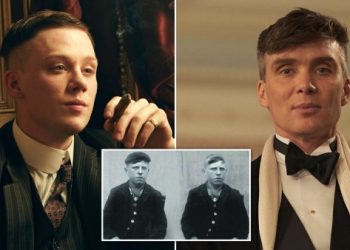 Cillian Murphy and Joe Cole in Peaky Blinders and a real Peaky Blinder