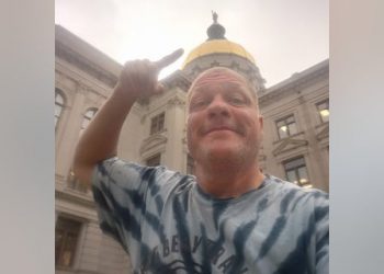 Bob Barnes, 52, has been cycling to all 50 U.S. state capitals. He arrived in Atlanta, Georgia, on March 23. Atlanta is the 32nd capital he's reached on his journey so far.