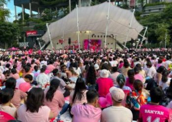 Supporters attend the annual &quot;Pink Dot&quot; event in Singapore on June 18, 2022.