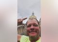 Bob Barnes, 52, of Syracuse, New York, is cycling to all 50 state capitals in one year. He recently arrived at his 40th capital city, Des Moines, Iowa.