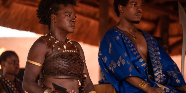 Viola Davis and John Boyega in "The Woman King."