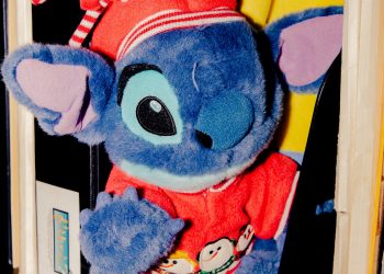 A collection of "Lilo & Stitch" memorabilia in Kumu Bright's classroom.