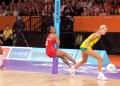 Watch video of the moment England goal defence Layla Guscoth smashes into the post against Australia’s Diamonds at the Commonwealth Games netball in Birmingham