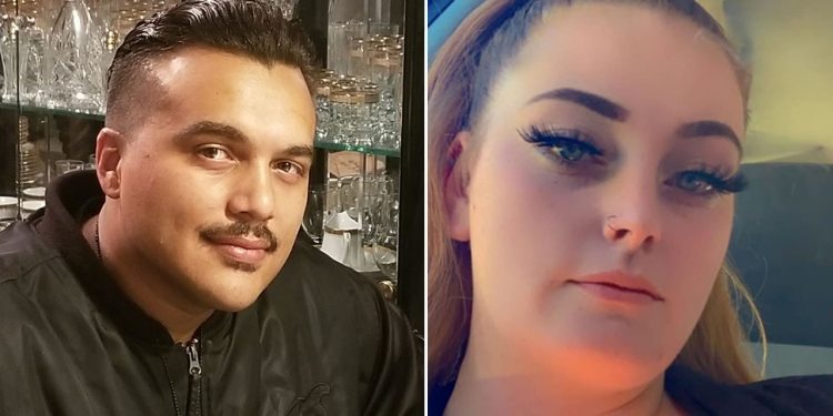 Suspect Jose Raphael Solano Landaeta is pictured, left, next to a photo of a San Carlos, Calif. murder victim, Karina Castro.