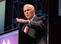 Former Vice President Mike Pence speaks at the Family Leader's annual leadership summit, in Des Moines, Iowa on July 16, 2021.
