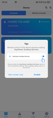 Enable AnyViewer Auxiliary Service